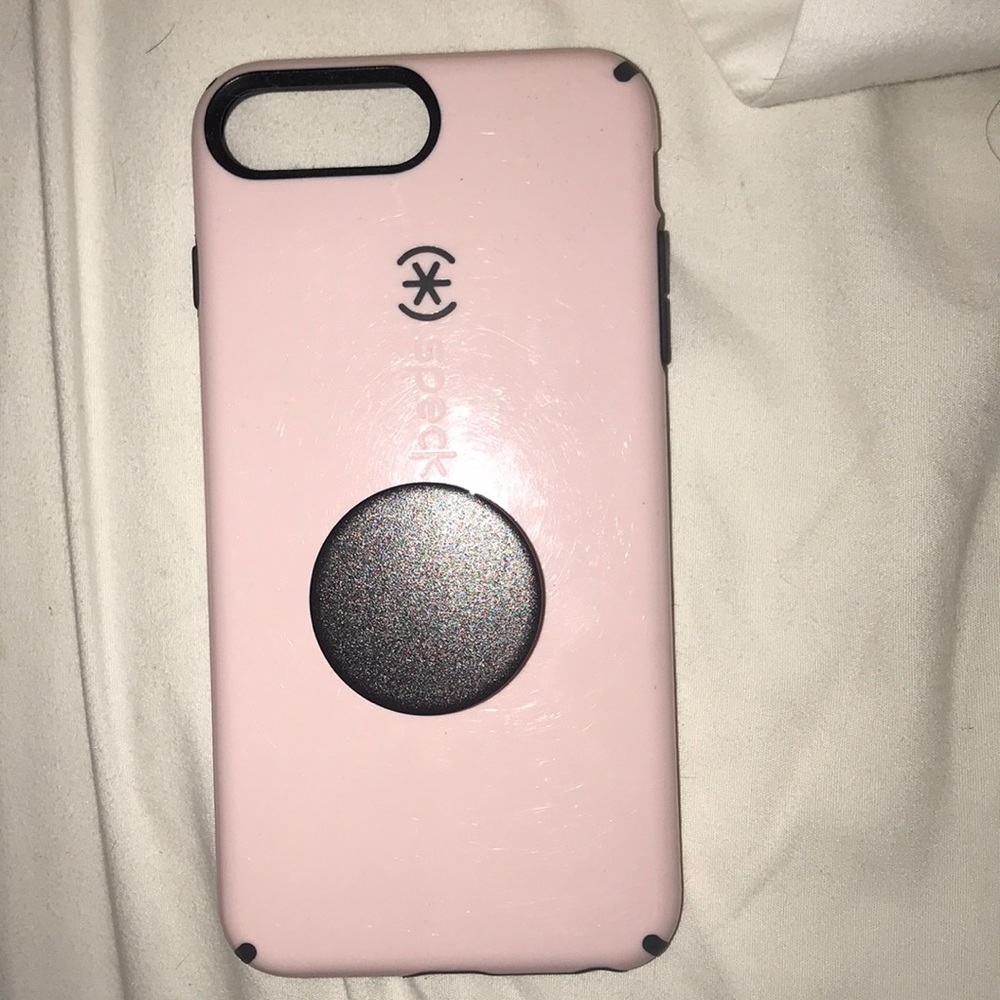 pink & gray speck phone case for iphone 6/7/8 plus